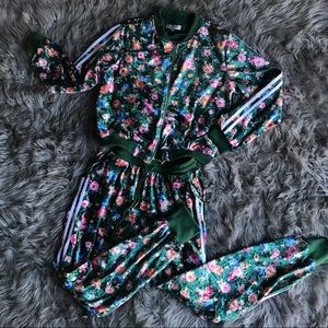 Velour Floral Sweatsuit